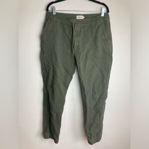 Taylor Stitch The Apres Pants Mens Organic Cotton Olive Green Size Large